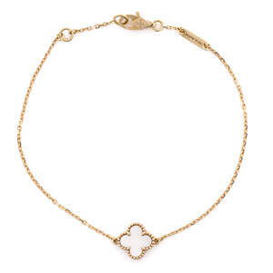 Van Cleef & Arpels Sweet Alhambra Bracelet 18K Yellow Gold and Mother of Pearl